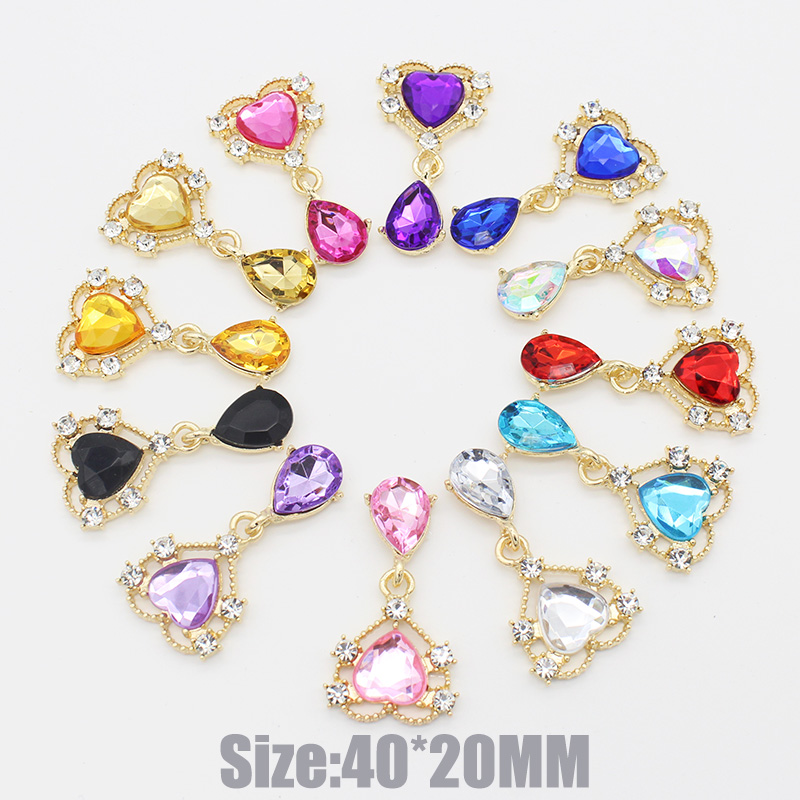 Cocktail Recipe Book - 10Pc 20*40mm NEW Heart Crystal Rhinestone