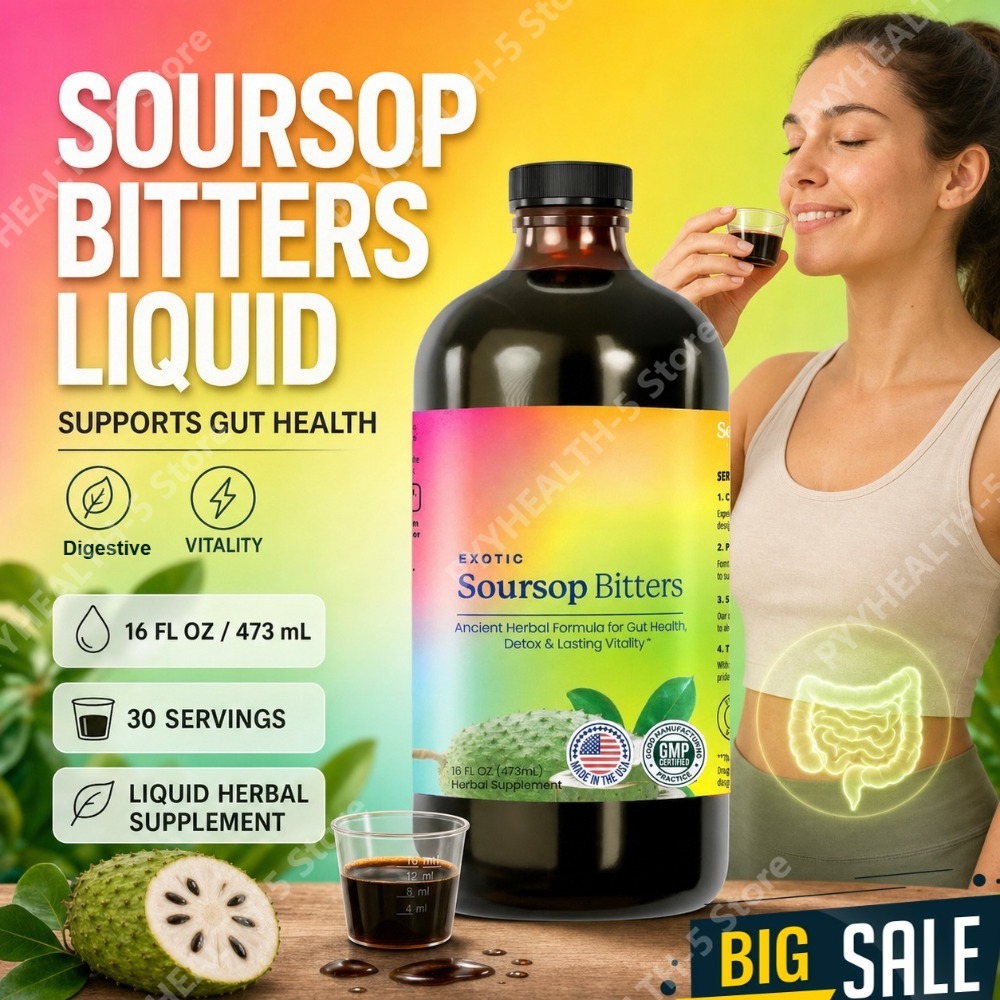 Bitters Bottle Set - Herbal Soursop Bitters Liquid Supplement,Black Seed