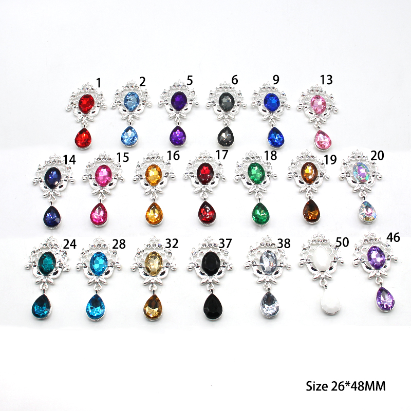 Cocktail Recipe Book - Shiny 26*48MM 10Pcs Crystal Rhinestone Brooch