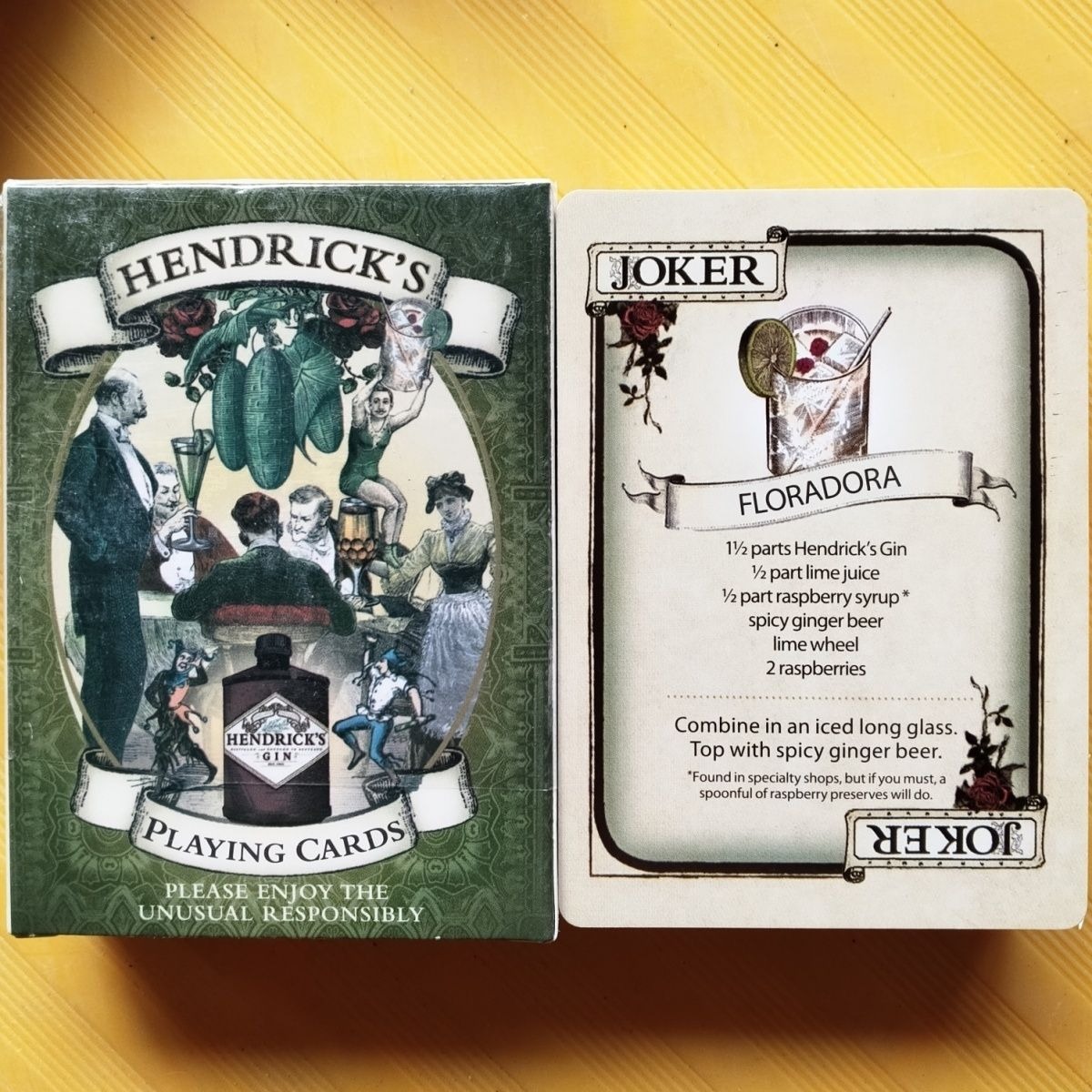Cocktail Recipe Book - Hendrick's Gin Playing Cards Deck -