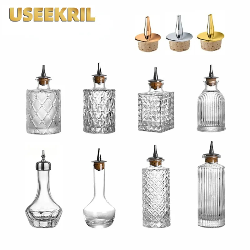 Bitters Bottle Set - Cocktail Bitters Bottles With Cap Vintage