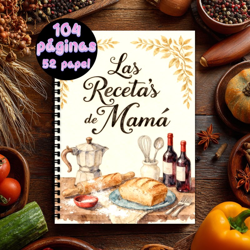 Cocktail Recipe Book - Español Recipe Notebook A5 Recipe Book