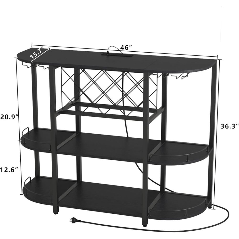 Black 3-Tier Coffee Table with - Home Bar And Kitchen recension och pris