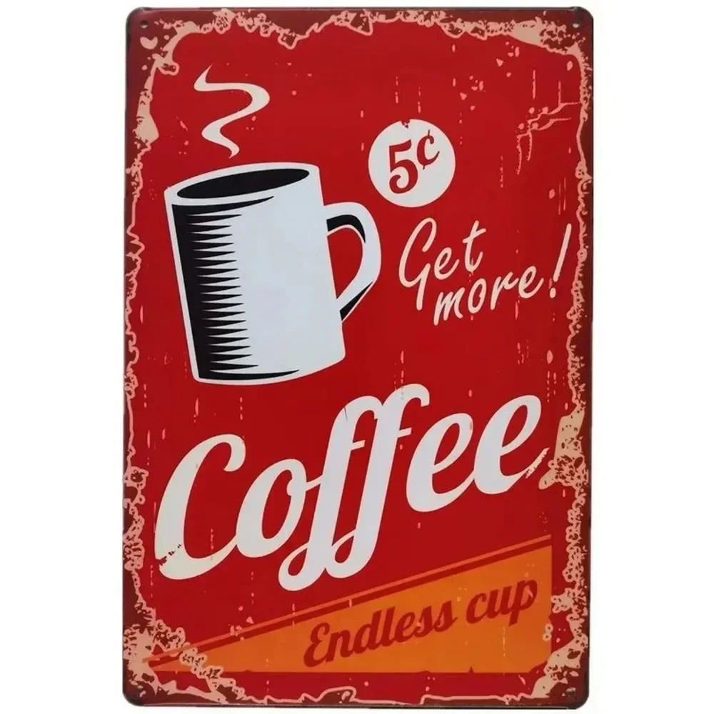 Plaque Metal Signs Drink Coffe - Home Bar And Coffee recension och pris