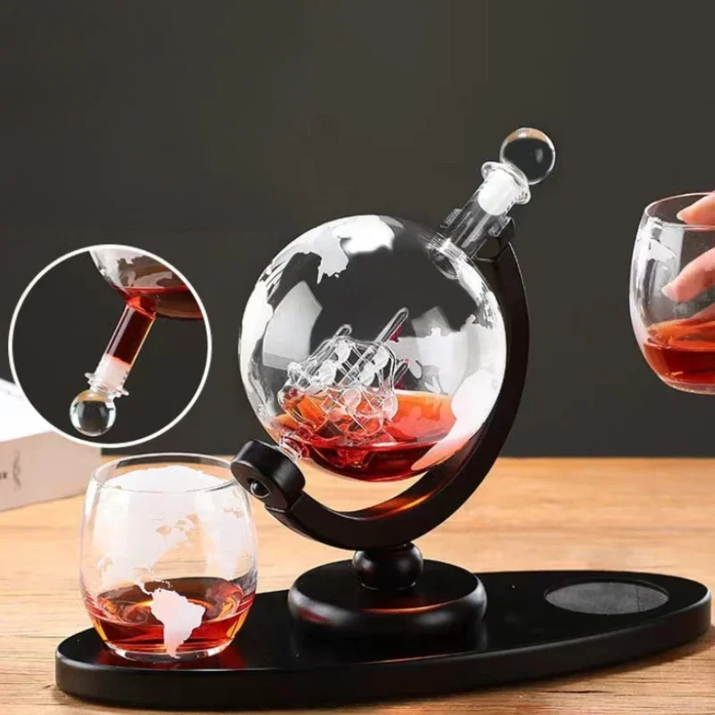 Globe Whiskey Decanter Set Lea - Decanter Globe Set recension och pris