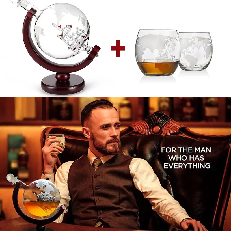 Whiskey Glass Set Crystal Glob - Decanter Globe Set recension och pris
