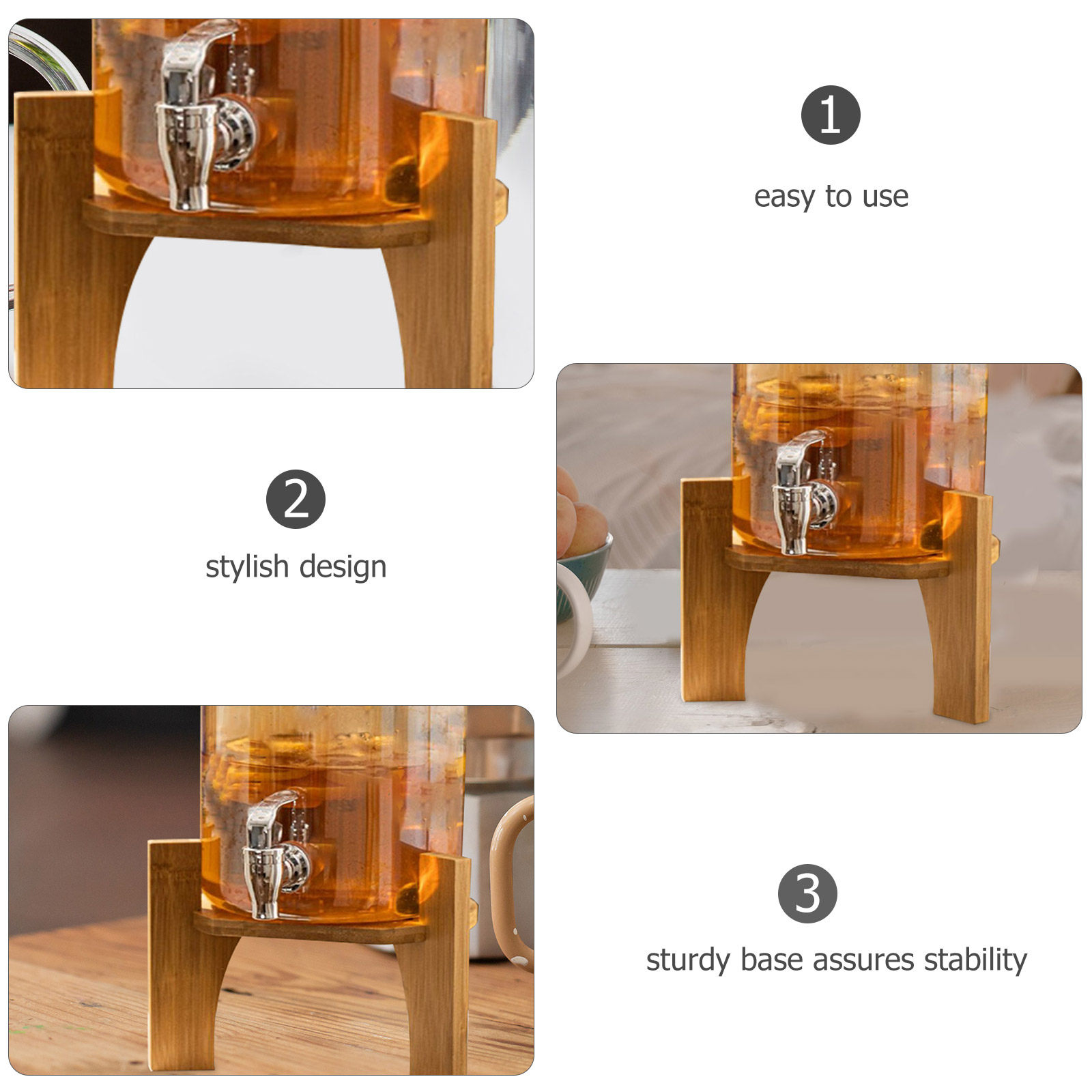 Stylish Wood Beverage Dispense - Home Bar Stand recension och pris