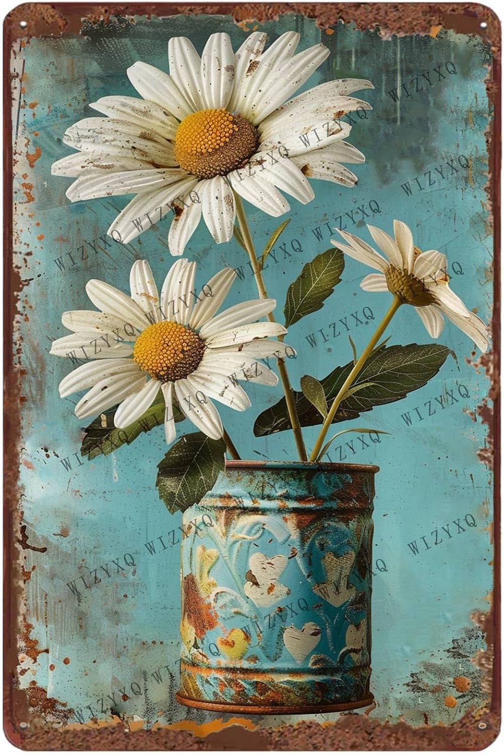 Metal Signs White Daisy Flower - Home Bar And Kitchen recension och pris