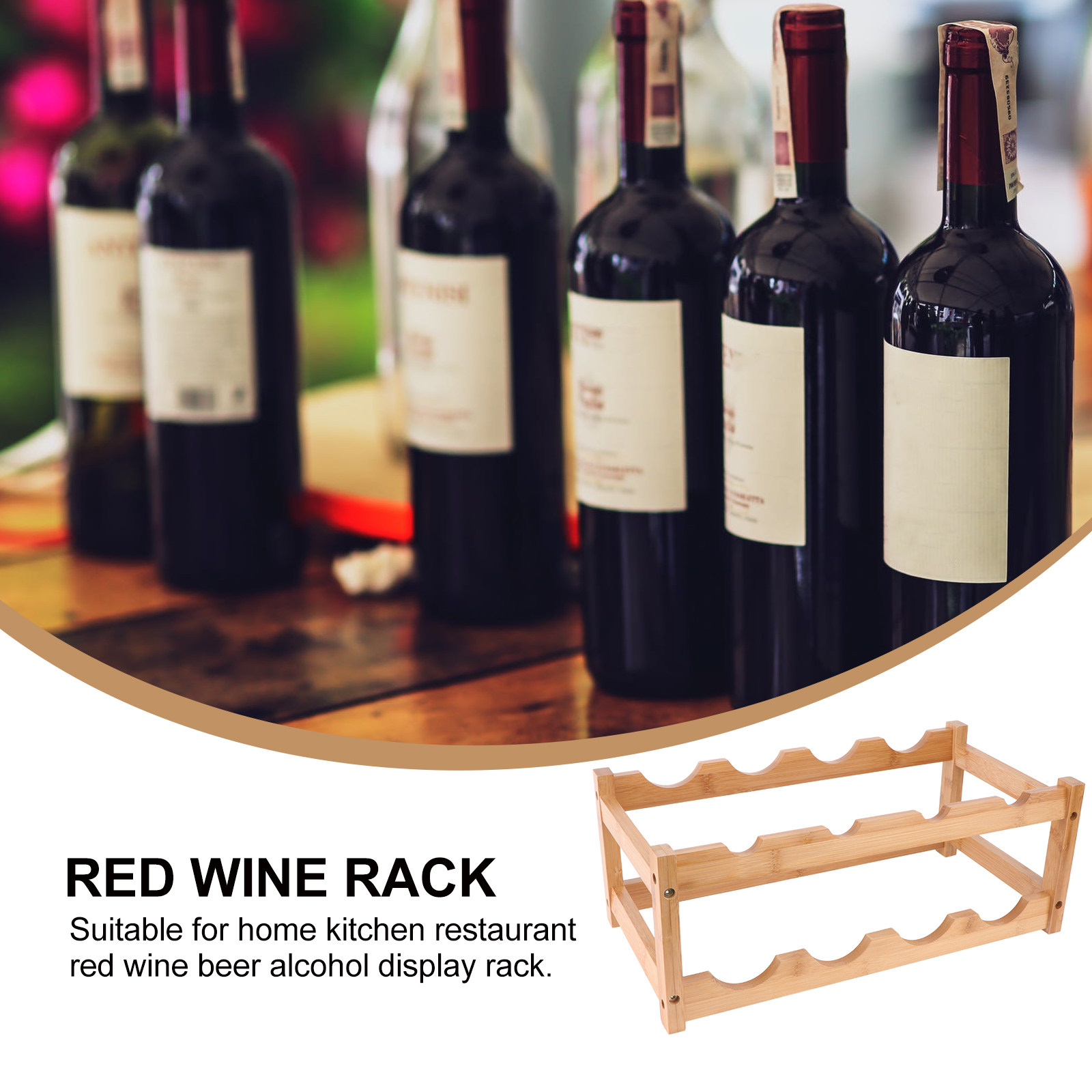 Wooden Double Layer Red Wine R - Home Bar Stand recension och pris