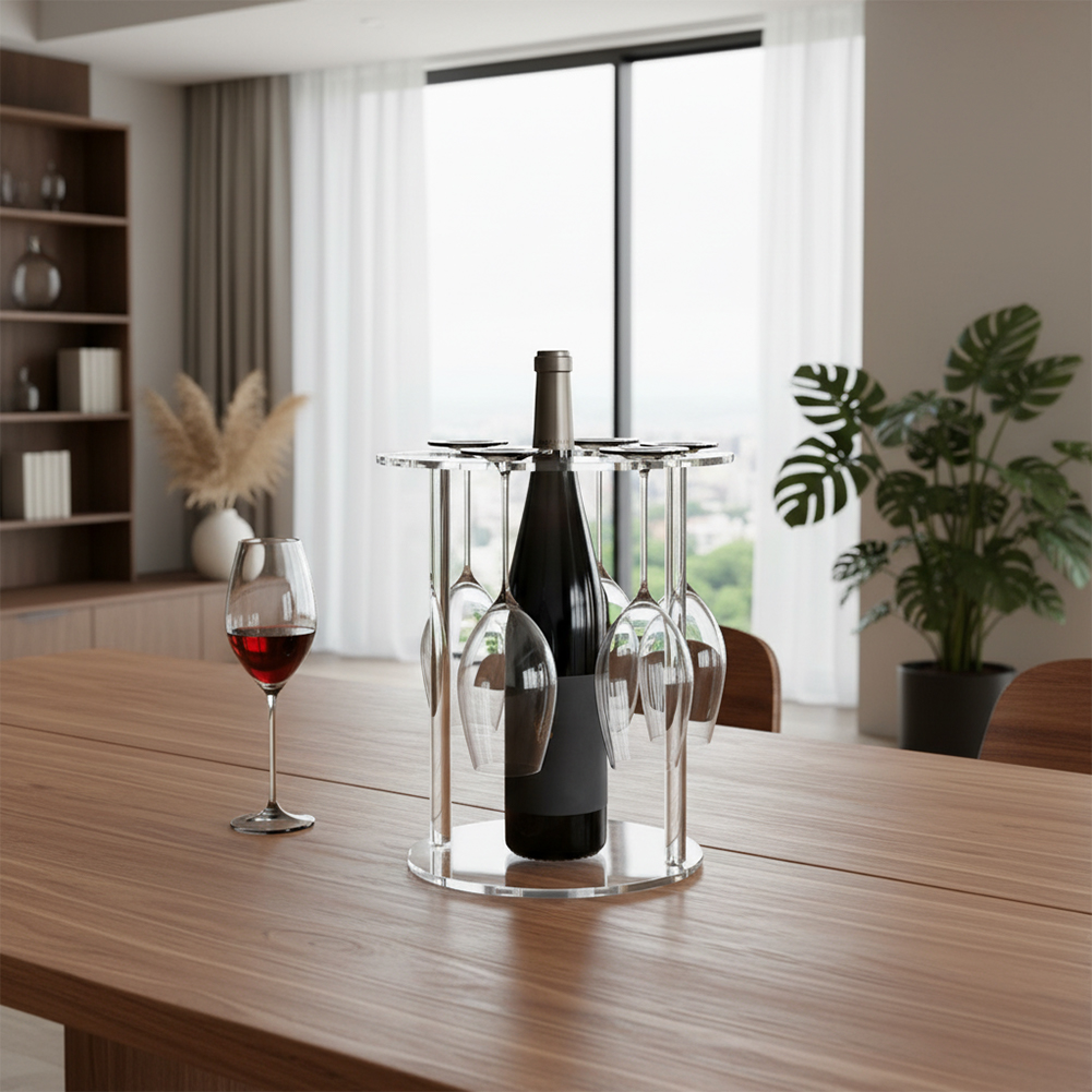 Transparent Wine Glass Rack 6  - Home Bar Stand recension och pris