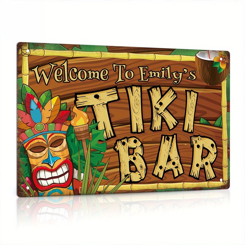 Custom  Decor Tiki Bar Sign, P - Home Bar And Kitchen recension och pris