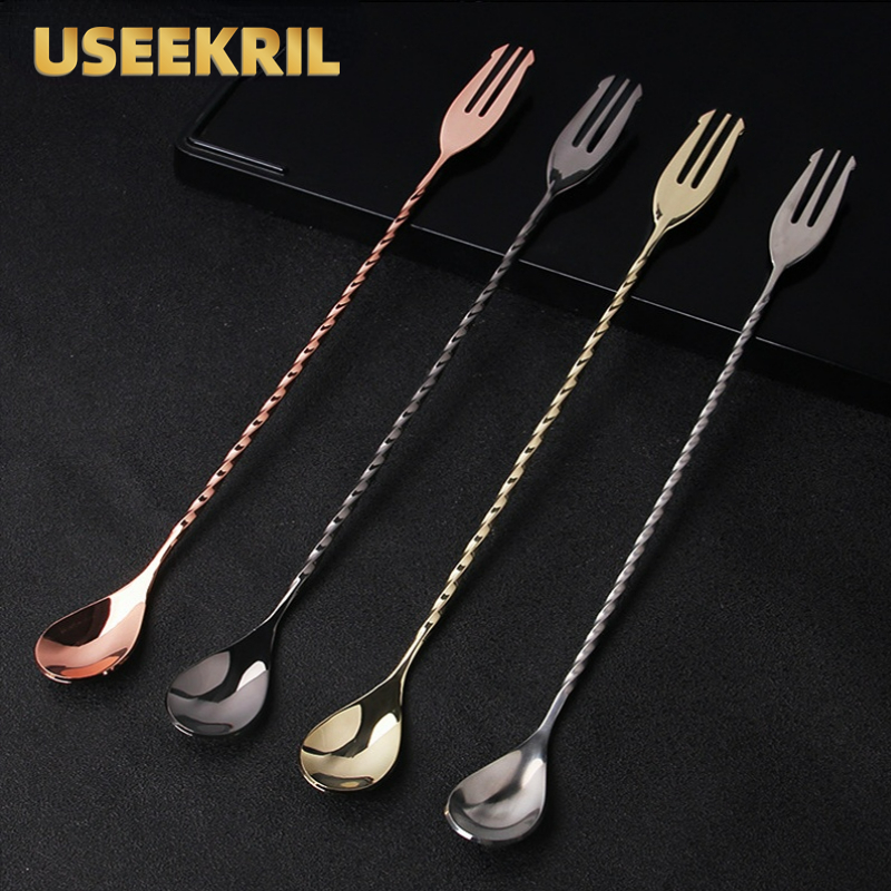 30 40 50cm Bar Spoon With Fork - Bar Spoon Twisted recension och pris
