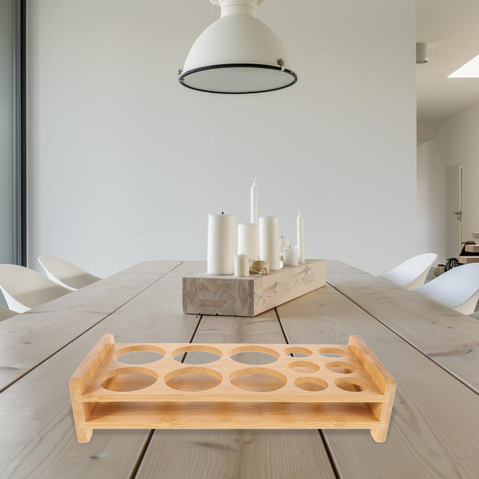 Bamboo Shot Glass Holder Premi - Home Bar Stand recension och pris