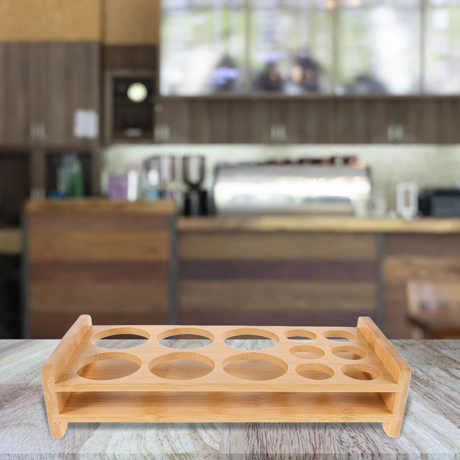 Bamboo Shot Glass Holder Premi - Home Bar Stand recension och pris