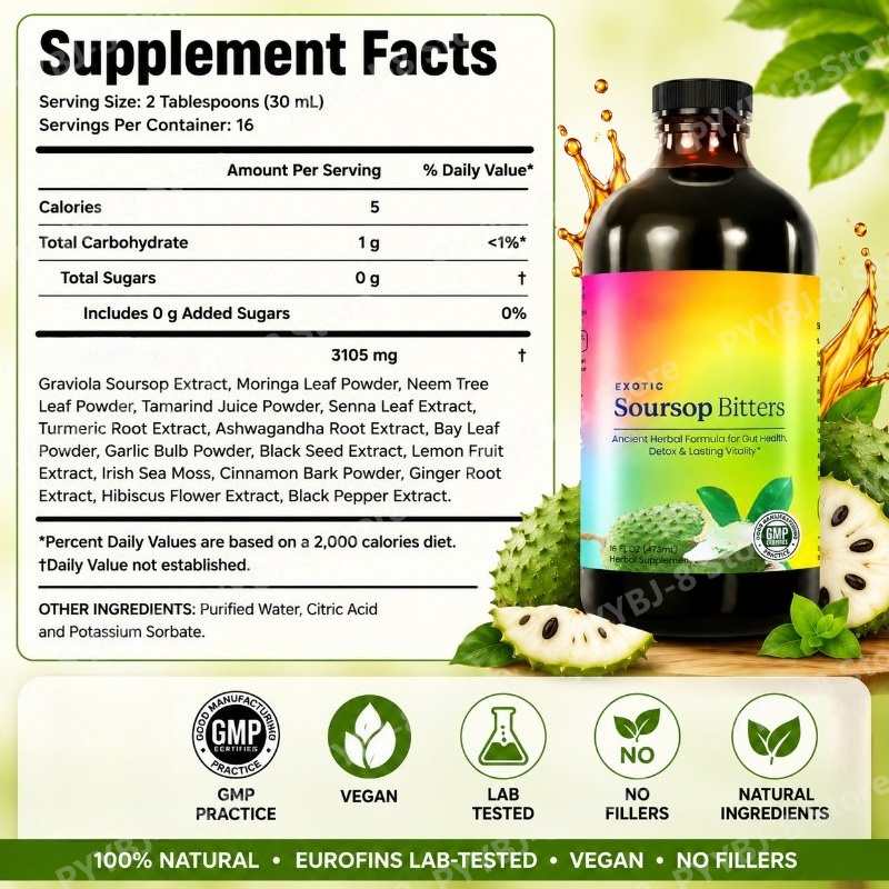 Soursop Bitters Drops Liquid 4 - Bitters Bottle Set recension och pris